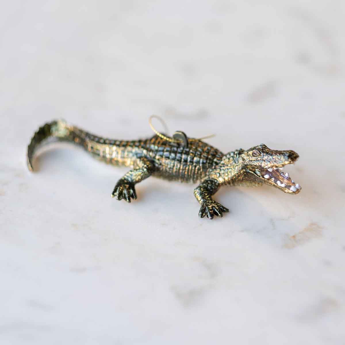 Gator Ornament Green 6"