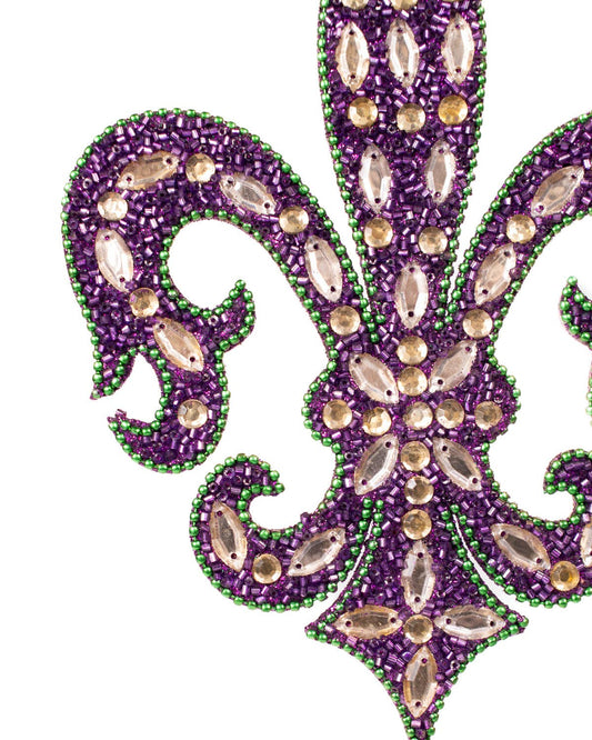 Calliope Fleur de Lis Ornament Purple/Green/Gold 5x7
