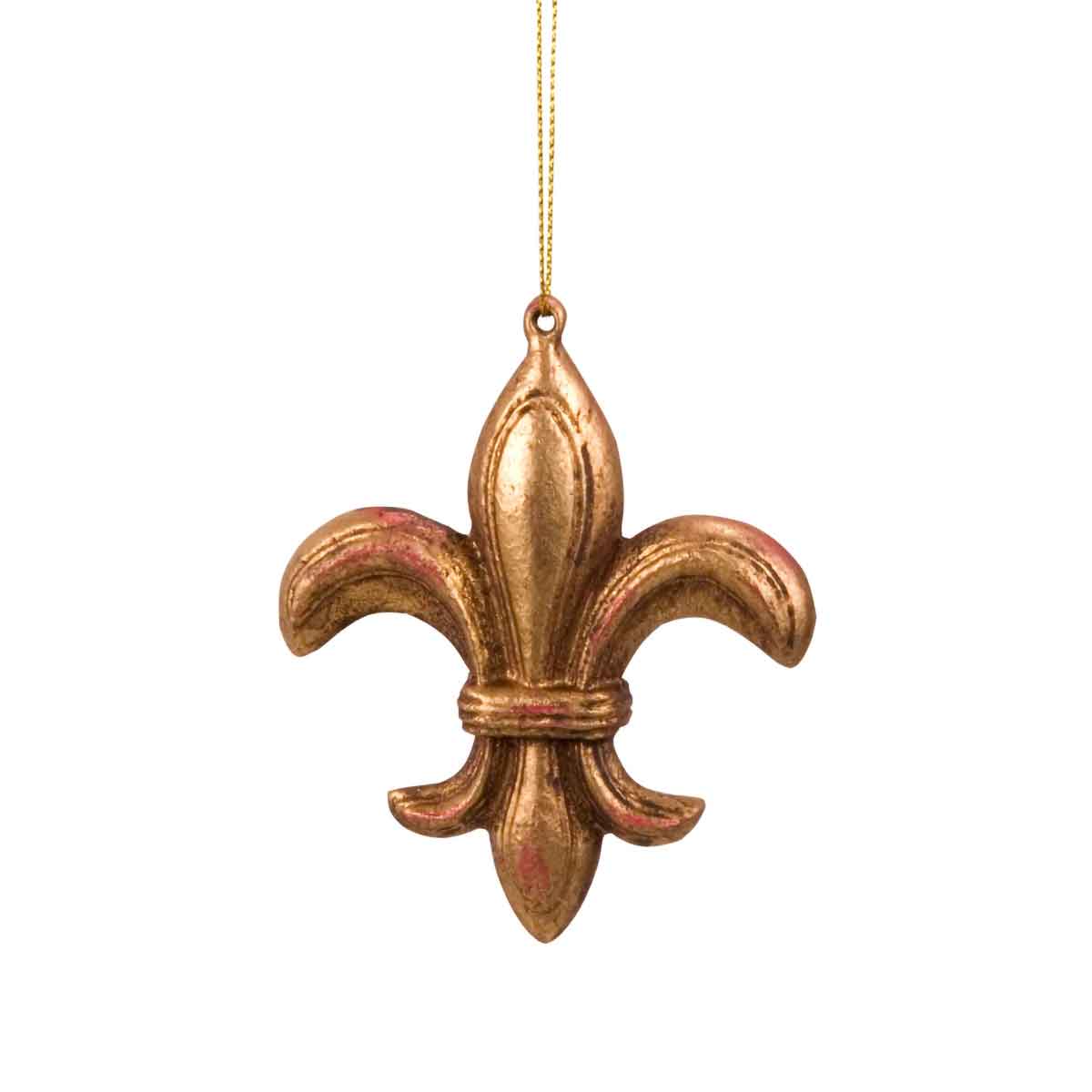 Fleur de Lis Ornament Gold 4"