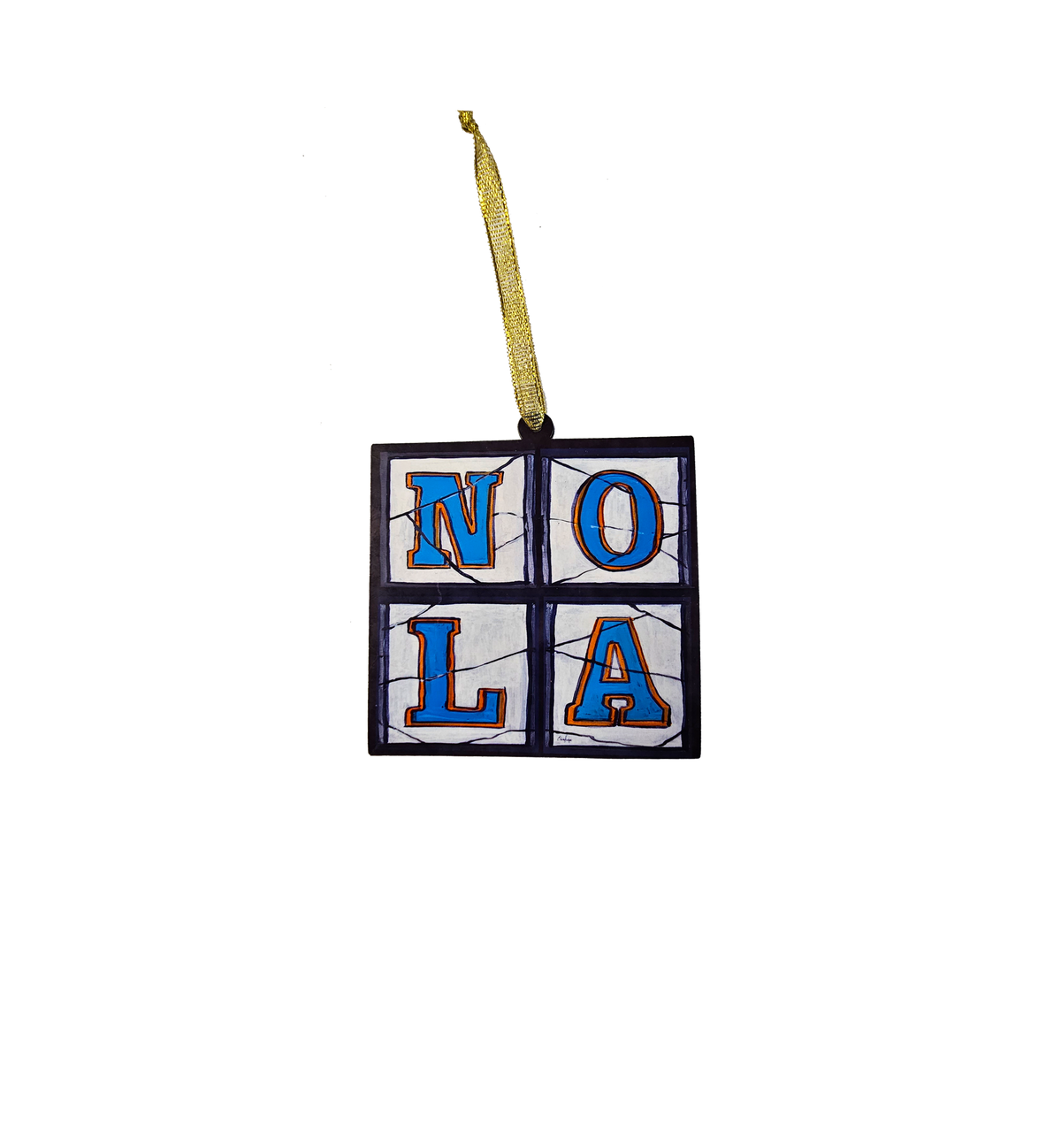 New Orleans Louisiana Street Tile NOLA Ornament, Square