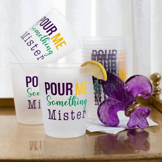 Cups - Pour Me Something Mister Party Cups Frosted-Multi 16oz Set of 10