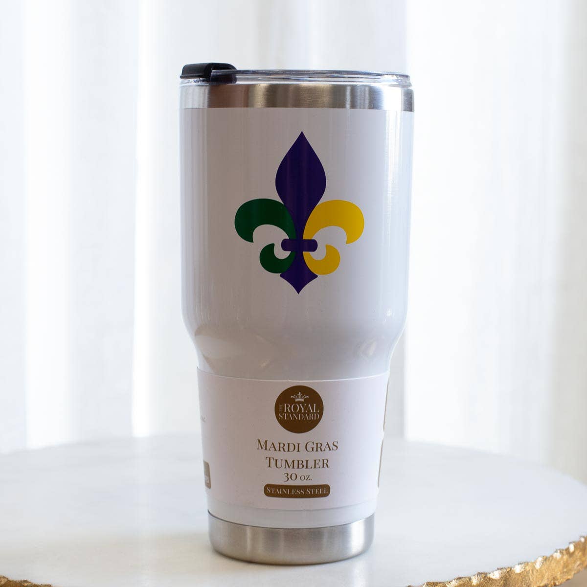 Tumbler - Mardi Fleur Tumbler White/Multi 30oz