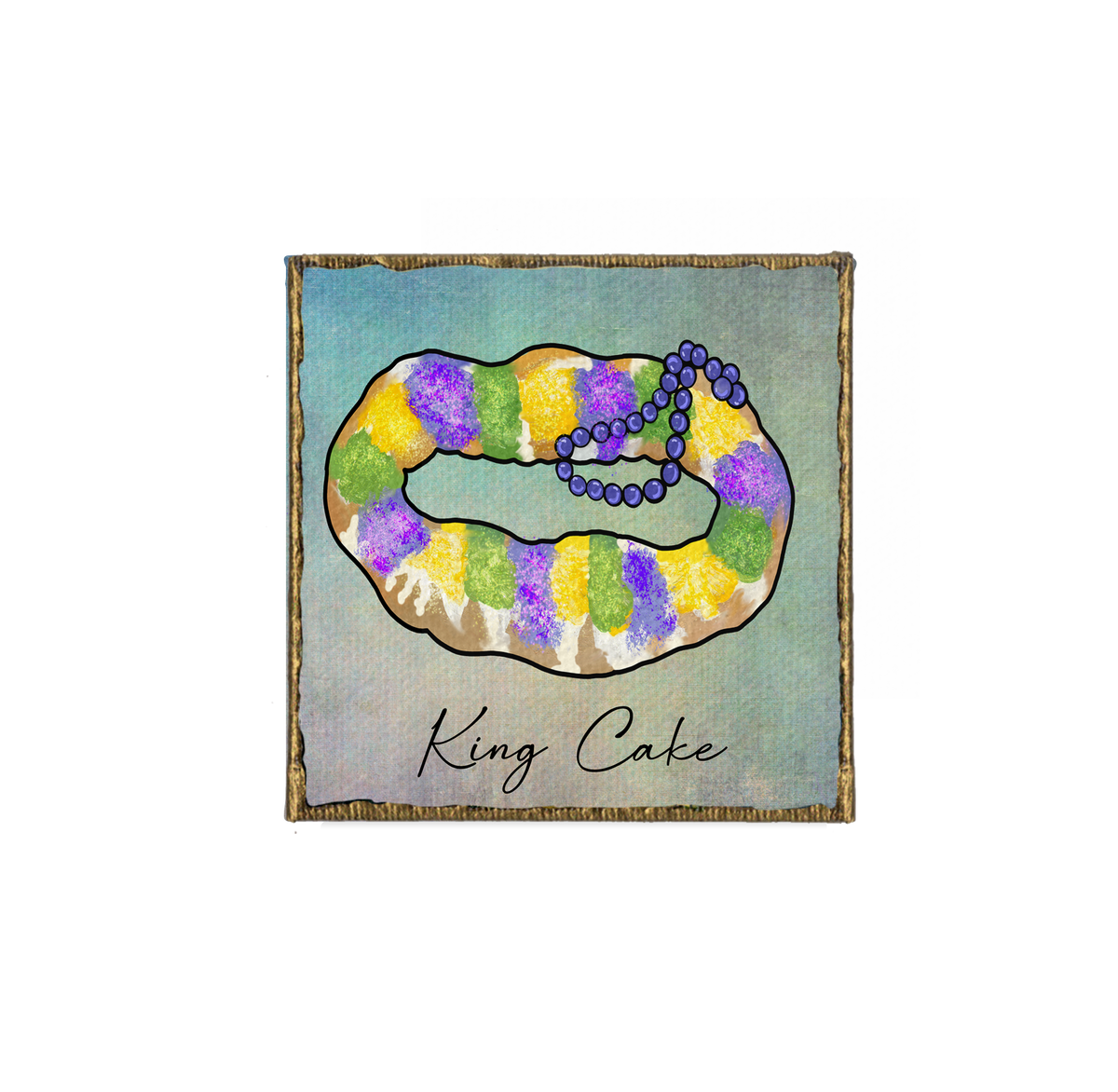 New Orleans King Cake Canvas Magnet