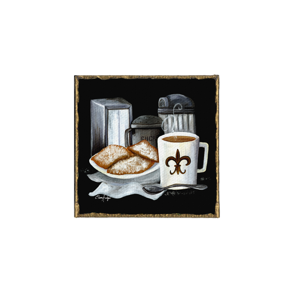 Beignets and Fleur de Lis Mug Canvas Magnet