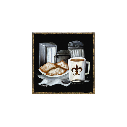 Beignets and Fleur de Lis Mug Canvas Magnet