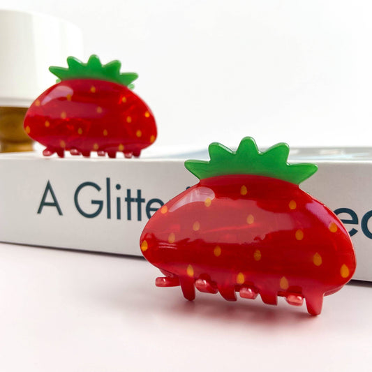 Cute Red Strawberry Hair Claw Clip, Fruit Hair Clip