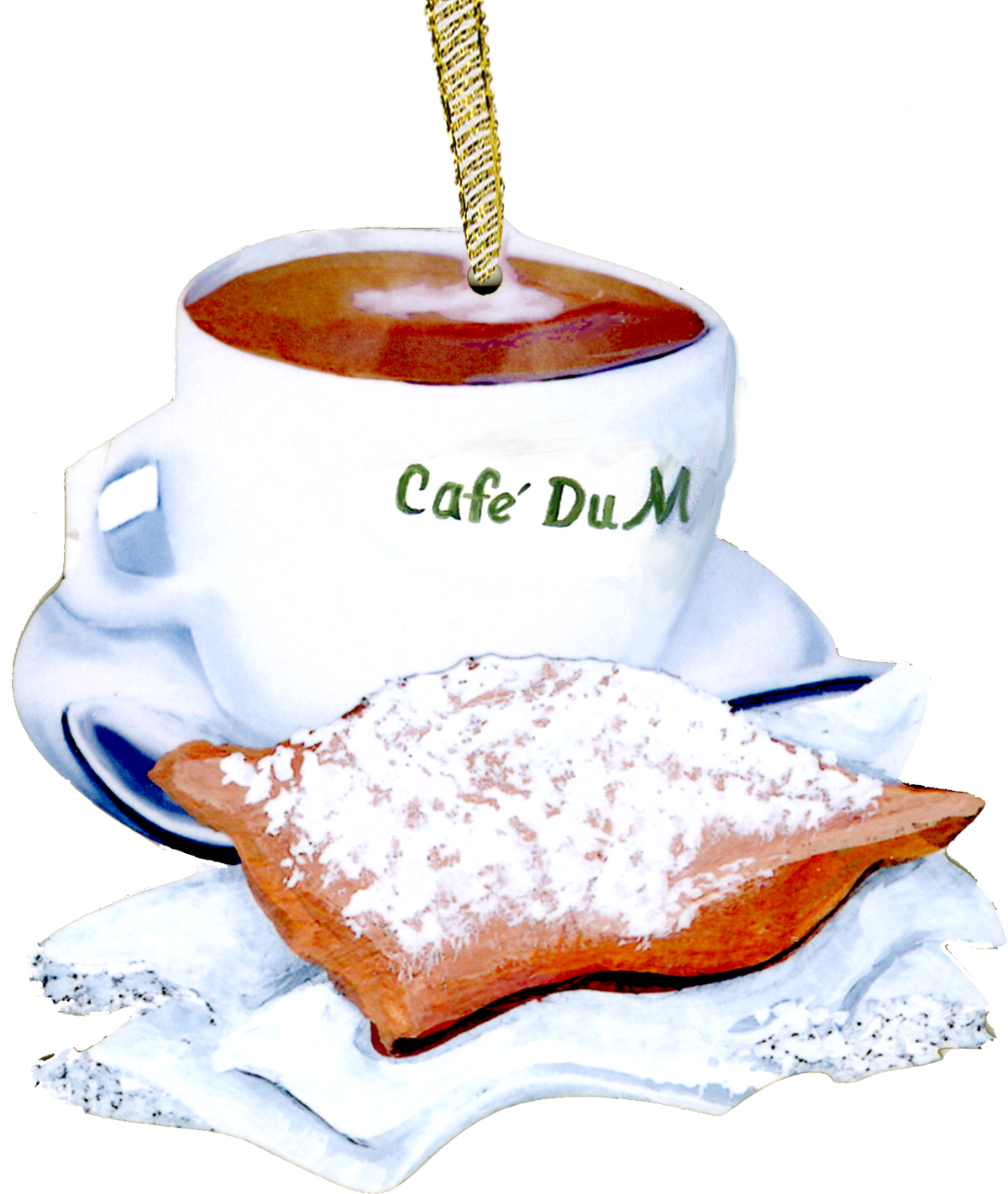 Louisiana Cafe au Lait Coffee and Beignet Ornament
