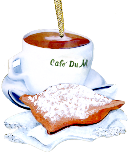 Louisiana Cafe au Lait Coffee and Beignet Ornament
