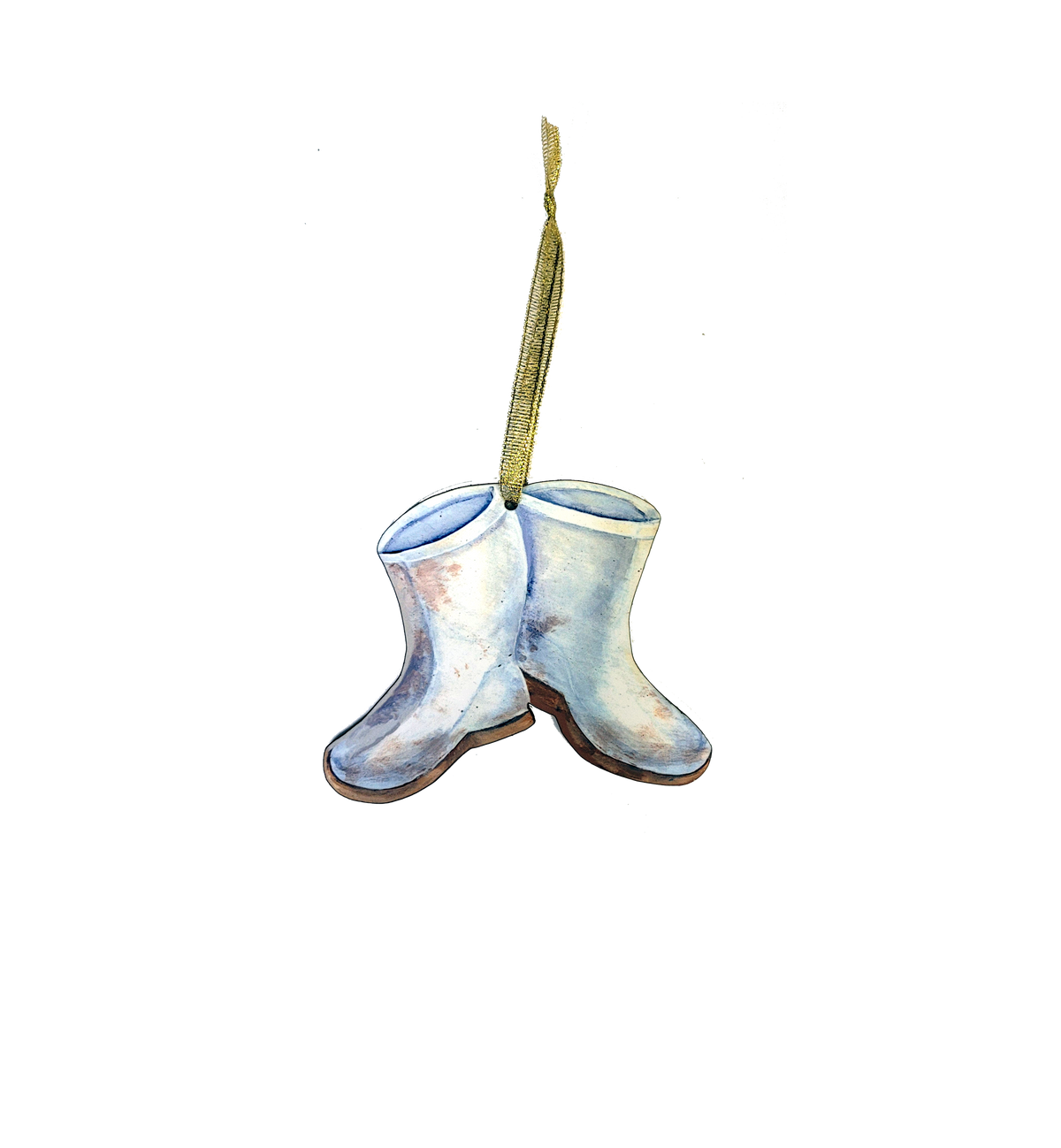 White Shrimp Boots, Dirty White Boots Ornament