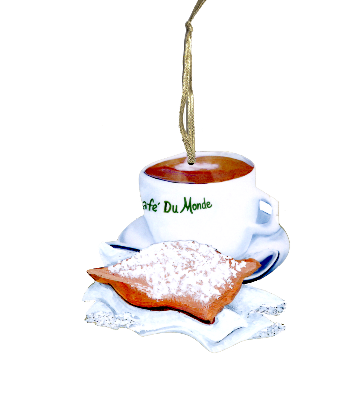 Louisiana Cafe au Lait Coffee and Beignet Ornament