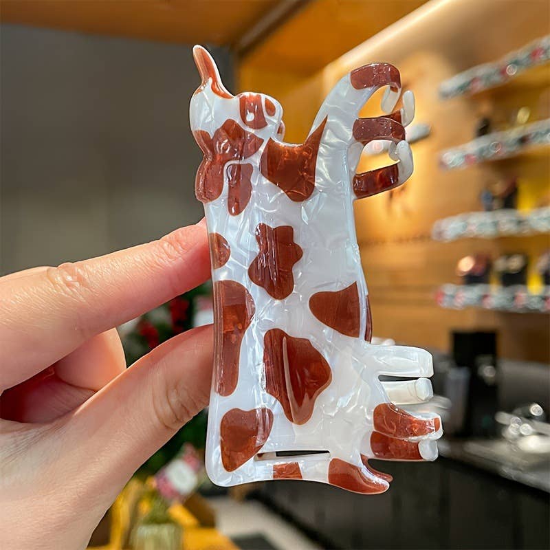 Cute Cow - Shaped Animal Hair Claw Clips