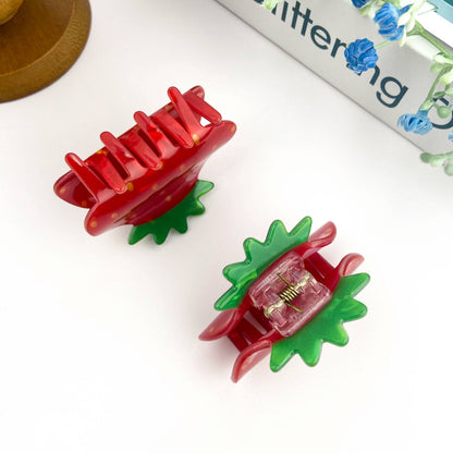 Cute Red Strawberry Hair Claw Clip, Fruit Hair Clip