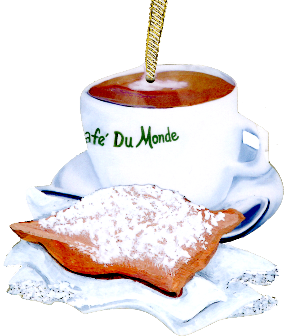 Louisiana Cafe au Lait Coffee and Beignet Ornament