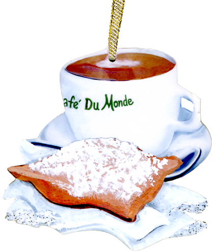 Louisiana Cafe au Lait Coffee and Beignet Ornament