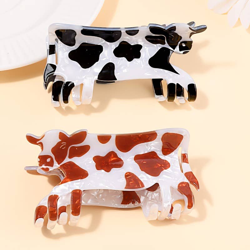 Cute Cow - Shaped Animal Hair Claw Clips