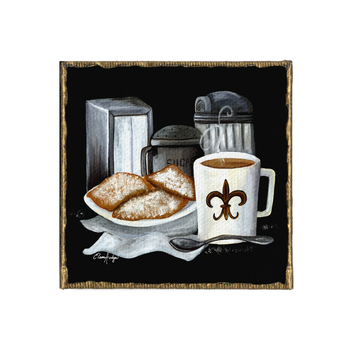 Beignets and Fleur de Lis Mug Canvas Magnet