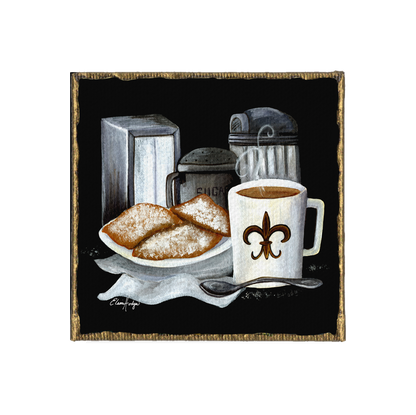 Beignets and Fleur de Lis Mug Canvas Magnet