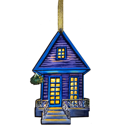 New Orleans Purple Shotgun House Ornament