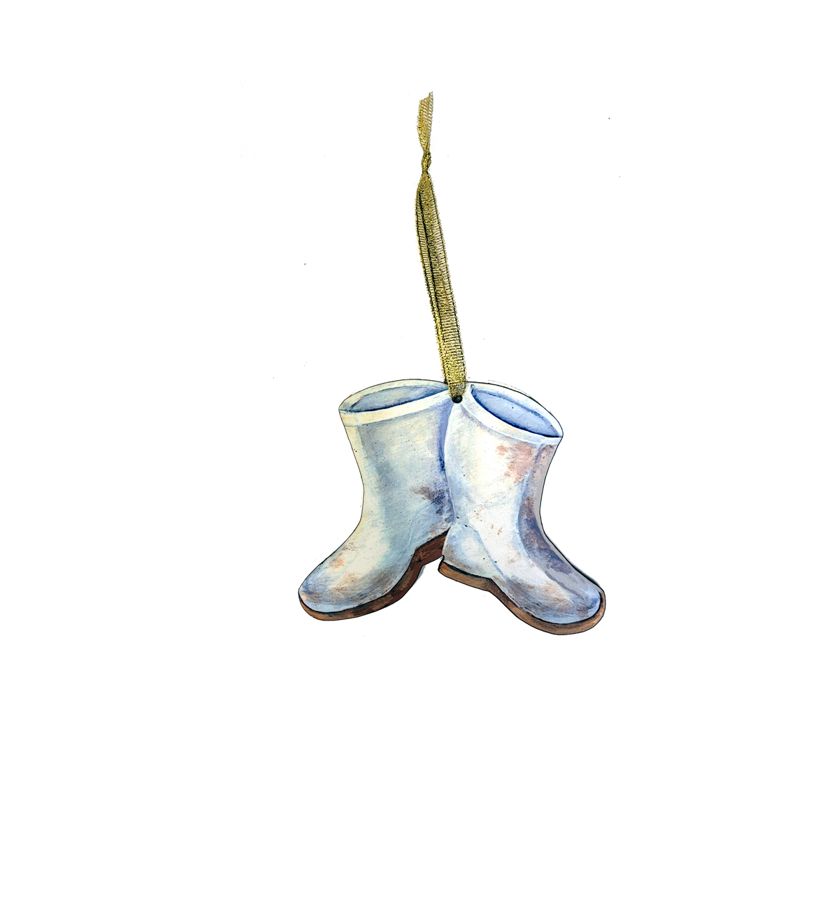 White Shrimp Boots, Dirty White Boots Ornament