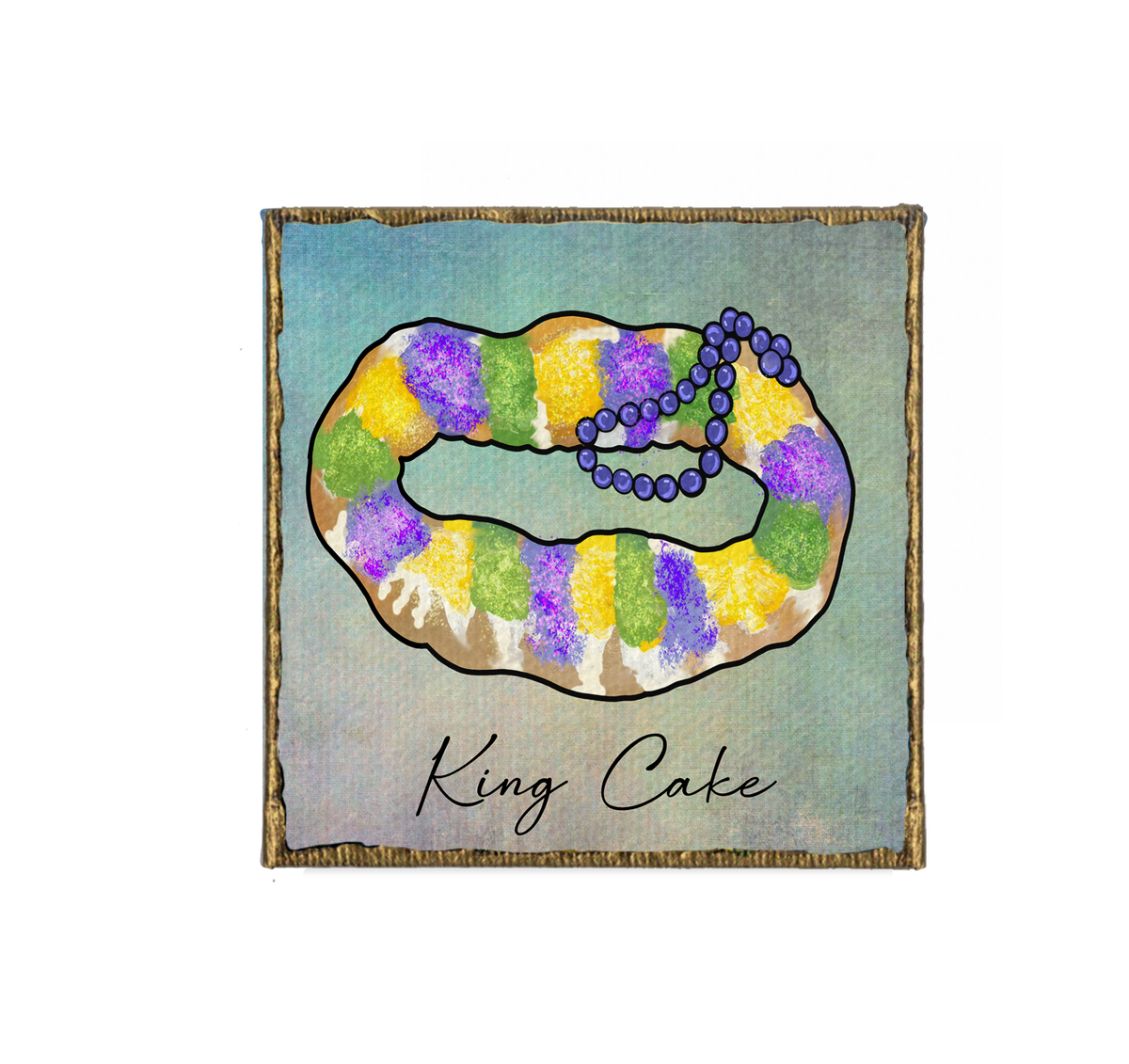 New Orleans King Cake Canvas Magnet