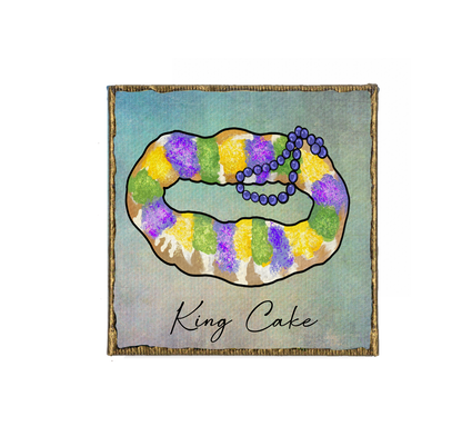 New Orleans King Cake Canvas Magnet