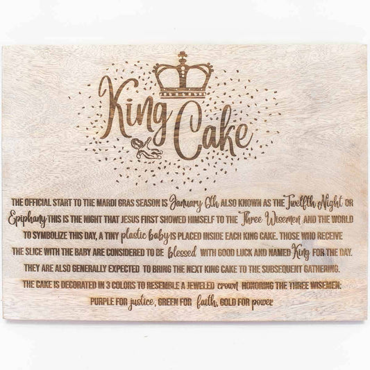 Platter - Story of the King Cake Serving Board   Antique White   10.5x14