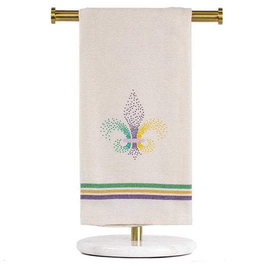 Towel - Chartres Fleur Hand Towel   Cream/Purple/Green/Yellow    20x28