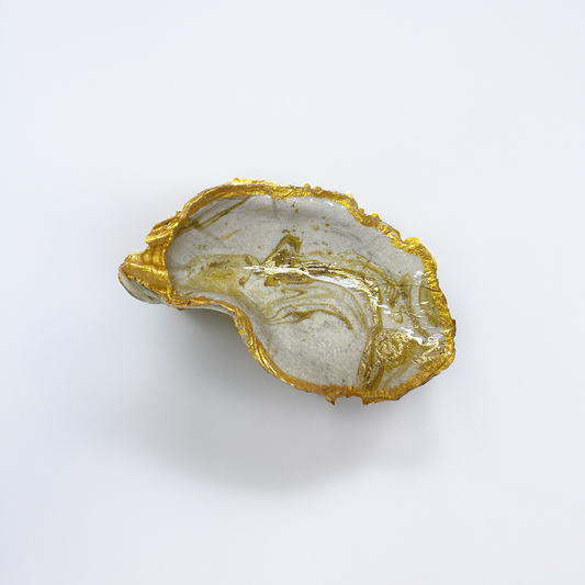 Gold Leaf Oyster Shell Ring Dish