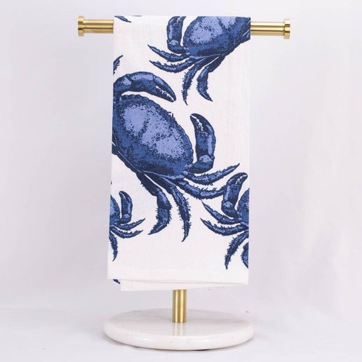 Towel - Chesapeake Crab Flour Sack Hand Towel White-Blue 20x28