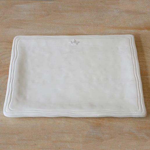 Platter - Crown Platter Antique White 15.5x11.5