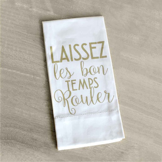 Towel - Laissez Hemstitch Hand Towel White Gold 20x28