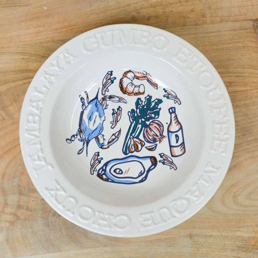 Bowl - Louisiana Love Gumbo Bowl White-Multi 10x2x10