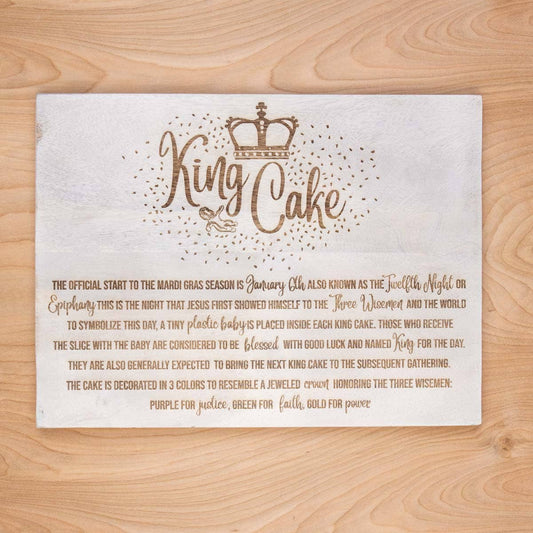 Platter - Story of the King Cake Serving Board   Antique White   10.5x14