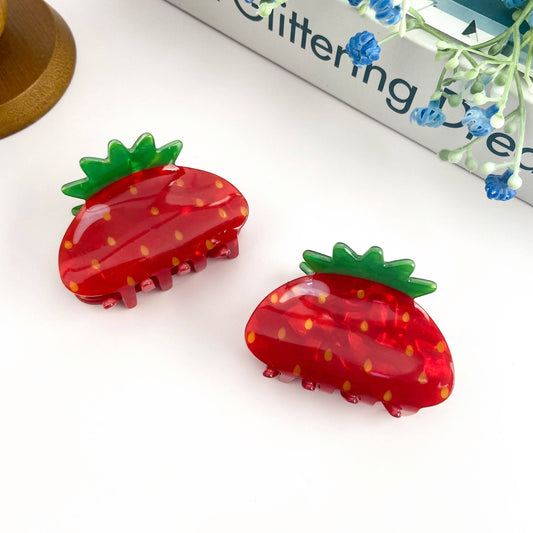 Cute Red Strawberry Hair Claw Clip, Fruit Hair Clip