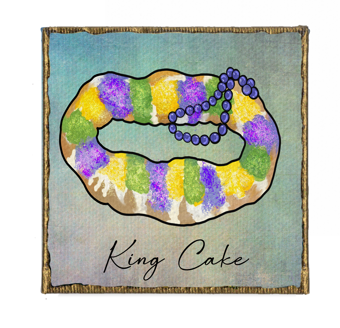 New Orleans King Cake Canvas Magnet