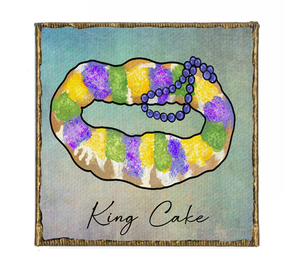New Orleans King Cake Canvas Magnet