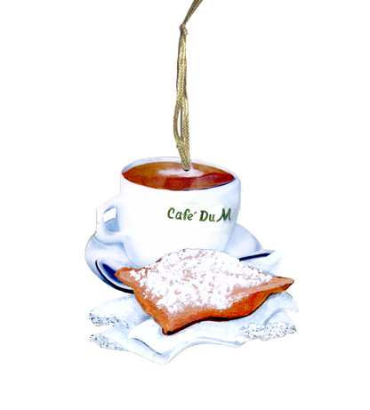 Louisiana Cafe au Lait Coffee and Beignet Ornament