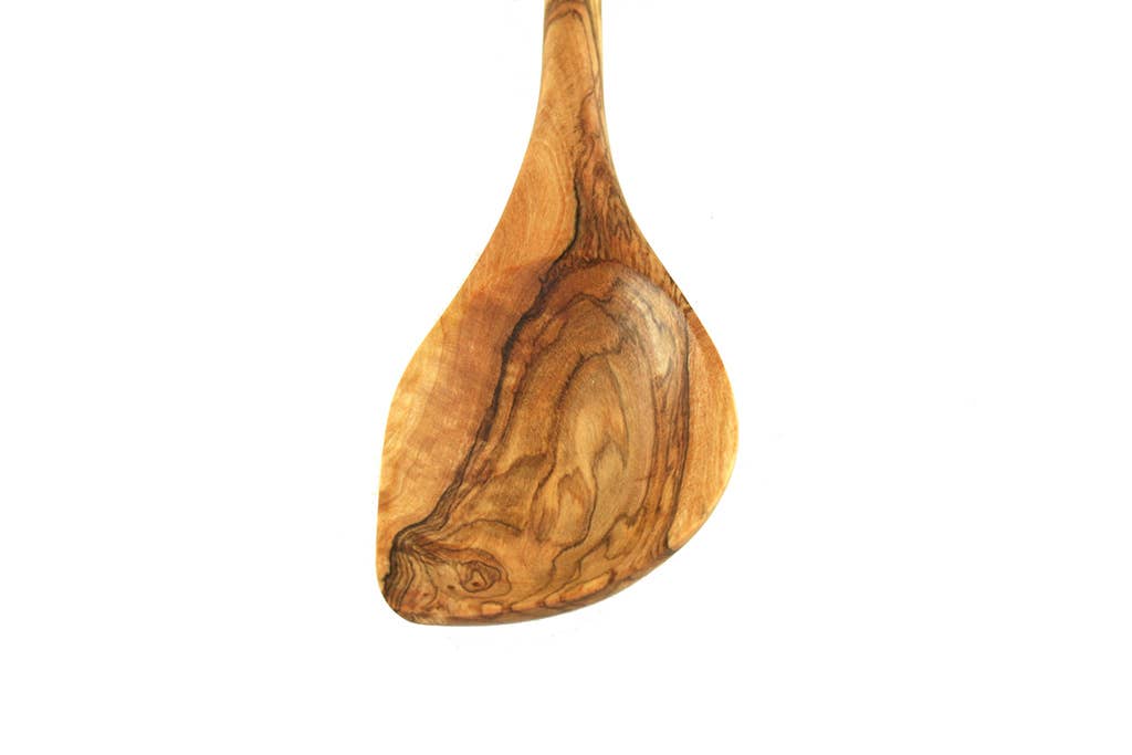 Roux spoon with corner made of olive wood
