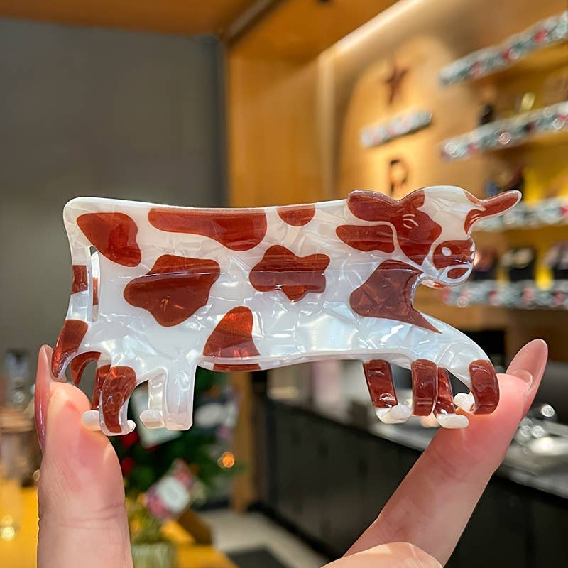 Cute Cow - Shaped Animal Hair Claw Clips