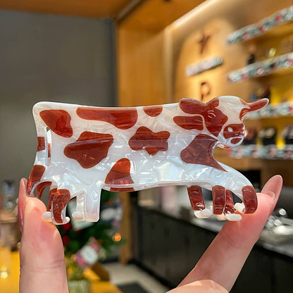 Cute Cow - Shaped Animal Hair Claw Clips