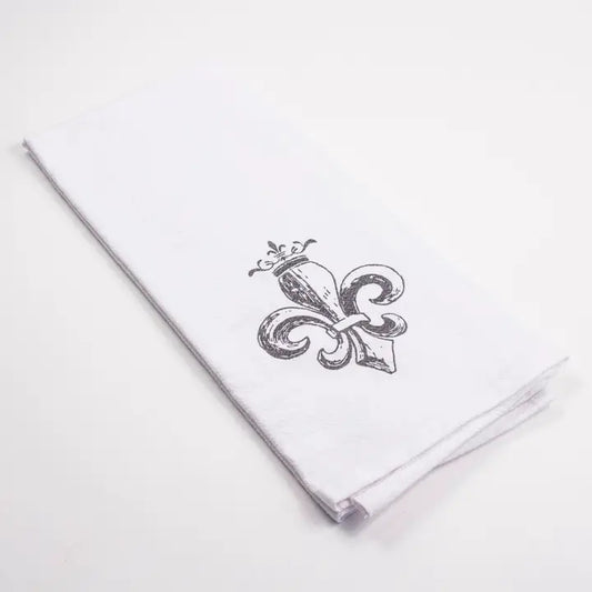 Towel - Royal Fleur Flour Sack Hand Towel White/Gray 20x28 Crown